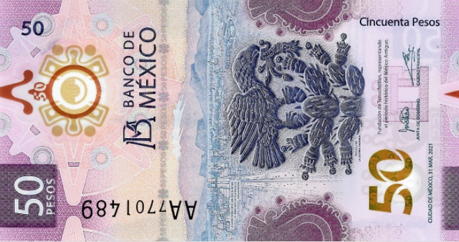PN133 Mexico 50 Pesos Year 2021